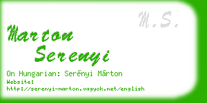 marton serenyi business card