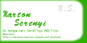 marton serenyi business card